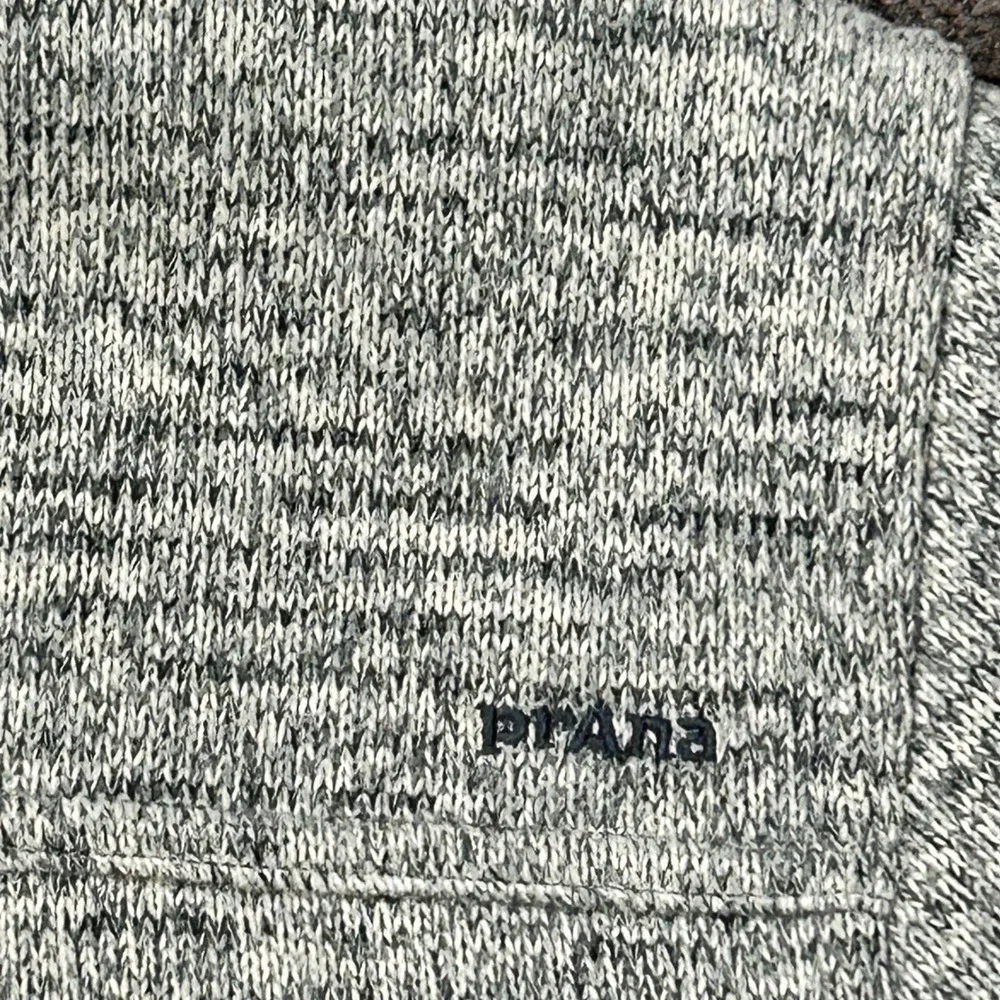 prAna Shirt Jacket Mens XL Gray Marled Polartec Fleece Lined Snap Front Shacket